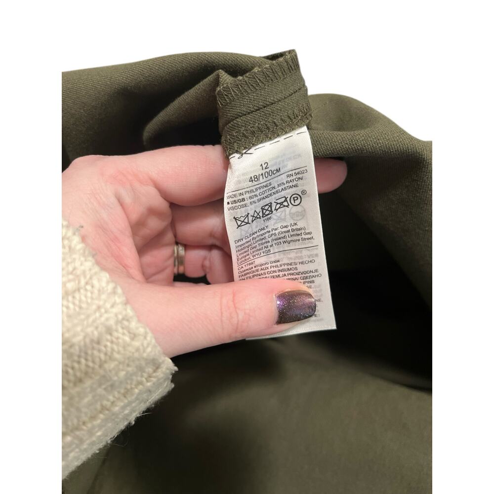 Banana Republic Short Sleeve Olive Green Sheath Dress Womens Size 12 - Picture 7 of 7